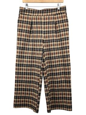 Jules & Leopold Plaid Cropped Wide-Leg Pants Size Medium